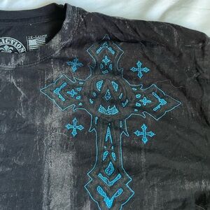 Graphic Print Y2K Affliction Tee Shirt